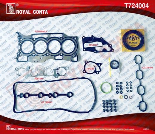 ROYAL T724004 Motor Takim Conta Skt Keceli Reinz Subap Lastikli Juke 1.6 16v 10-19 Quashqai 1.6 16v 10-13